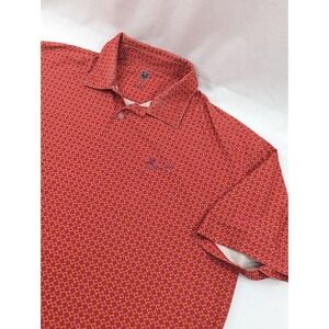 Nike Golf Polo Shirt XL  Red Geometric Print All Over Southern Hills Golf Men's